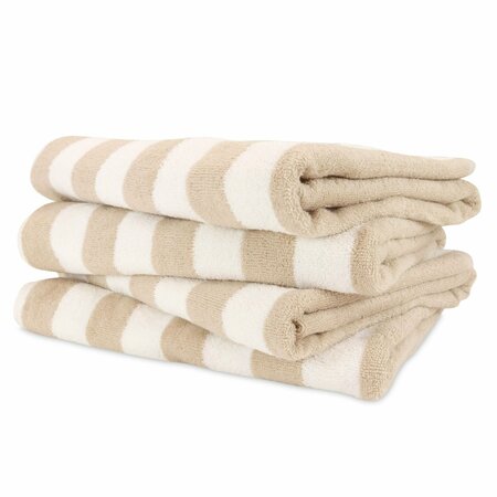 MONARCH BRANDS California Cabana Towels, 30in x 70in, Beige, 24PK CABANA-BG-CS